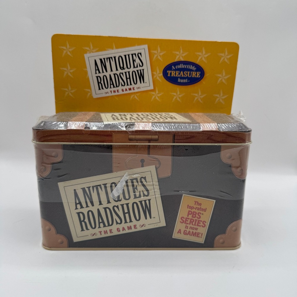 New Hasbro Antiques Roadshow The Game Brown Collectible Tin Treasure Hunt
